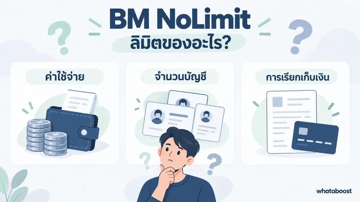 BM NoLimit ต้องแยกข้อจำกัดค่าใช้จ่าย จำนวนบัญชี และการเรียกเก็บเงิน