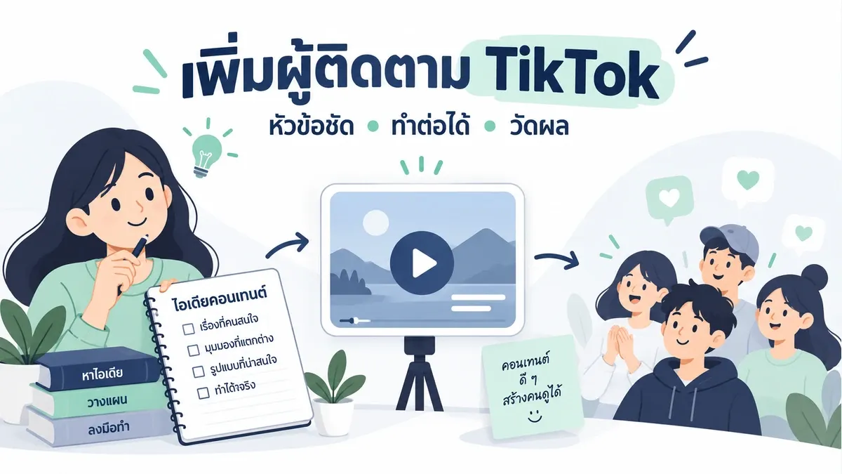 แนวทางเพิ่มผู้ติดตาม TikTok ผ่านหัวข้อที่ชัด เนื้อหาต่อเนื่อง และการวัดผล