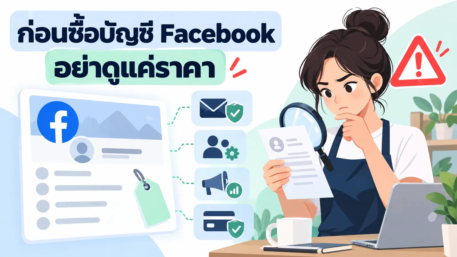 ผู้ประกอบการตรวจสิทธิ์และเงื่อนไขก่อนตัดสินใจเรื่องบัญชี Facebook